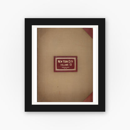 Old map wall art mockup — black gallery frame with white mat — Sanborn Fire Insurance Map from New York, Bronx, Manhattan, New York (1950), Sheet #0001