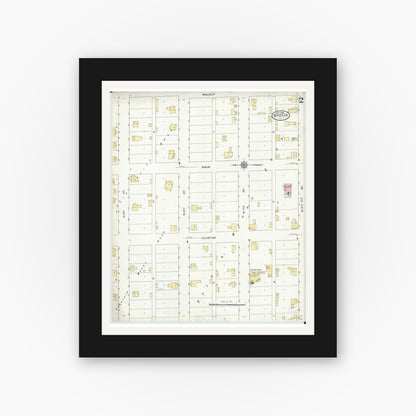 Old map wall art mockup — black gallery frame with white mat — Sanborn Fire Insurance Map from Breese, Clinton County, Illinois (1909), Sheet #0002