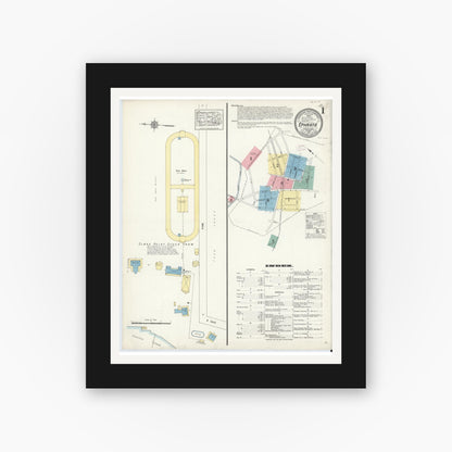 Old map wall art mockup — black gallery frame with white mat — Sanborn Fire Insurance Map from Ephrata, Lancaster County, Pennsylvania (1912) - Complete Map Set