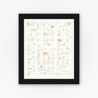 Old map wall art mockup — black gallery frame with white mat — Sanborn Fire Insurance Map from Holden, Johnson County, Missouri (1931), Sheet #0005