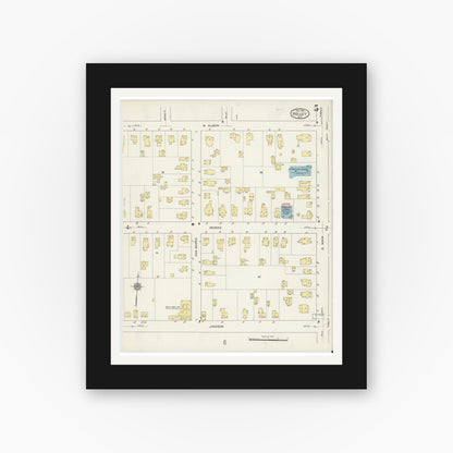 Old map wall art mockup — black gallery frame with white mat — Sanborn Fire Insurance Map from Holley, Orleans County, New York (1914), Sheet #0005