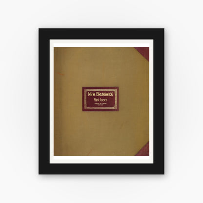Old map wall art mockup — black gallery frame with white mat — Sanborn Fire Insurance Map from New Brunswick, Middlesex County, New Jersey (1950), Sheet #0001