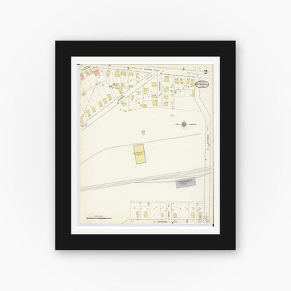 Old map wall art mockup — black gallery frame with white mat — Sanborn Fire Insurance Map from Mount Vernon, Knox County, Ohio (1913), Sheet #0002