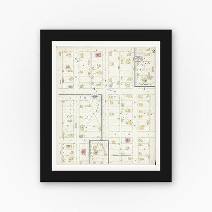 Old map wall art mockup — black gallery frame with white mat — Sanborn Fire Insurance Map from Forreston, Ogle County, Illinois (1899), Sheet #0002