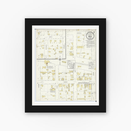Old map wall art mockup — black gallery frame with white mat — Sanborn Fire Insurance Map from Boyd, Chippewa County, Wisconsin (1912) - Complete Map Set
