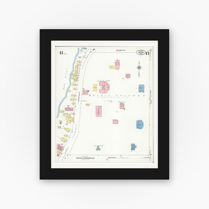 Old map wall art mockup — black gallery frame with white mat — Sanborn Fire Insurance Map from Beloit, Rock County, Wisconsin (1926), Sheet #0011