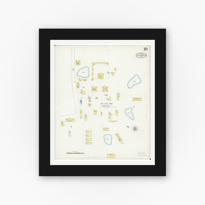 Old map wall art mockup — black gallery frame with white mat — Sanborn Fire Insurance Map from Stillwater, Washington County, Minnesota (1898), Sheet #0019