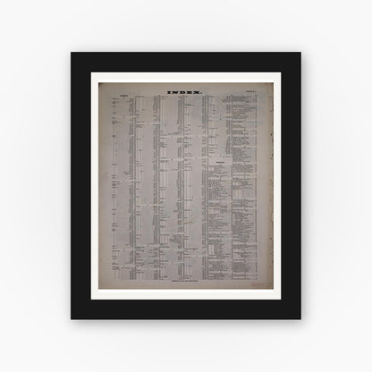 Old map wall art mockup — black gallery frame with white mat — Sanborn Fire Insurance Map from Elizabeth, Union County, New Jersey (1903), Sheet #0001