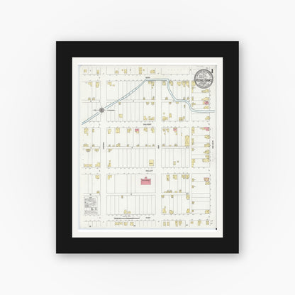 Old map wall art mockup — black gallery frame with white mat — Sanborn Fire Insurance Map from Rockhill Furnace, Huntingdon County, Pennsylvania (1911) - Complete Map Set