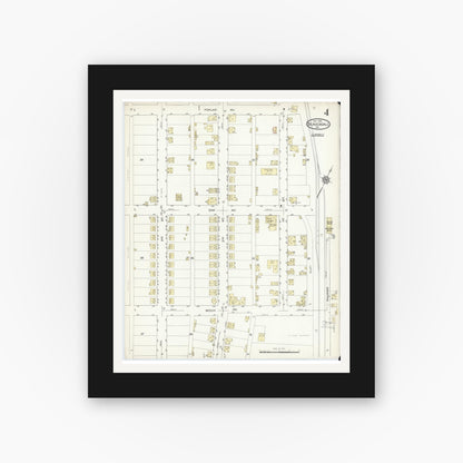 Old map wall art mockup — black gallery frame with white mat — Sanborn Fire Insurance Map from Beaverdale, Cambria County, Pennsylvania (1914), Sheet #0004
