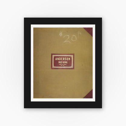 Old map wall art mockup — black gallery frame with white mat — Sanborn Fire Insurance Map from Anderson, Madison County, Indiana (1950), Sheet #0001