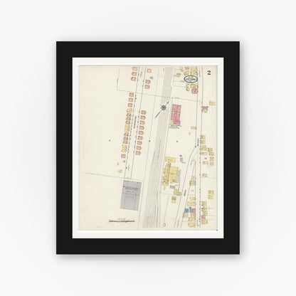 Old map wall art mockup — black gallery frame with white mat — Sanborn Fire Insurance Map from Leetsdale, Allegheny County, Pennsylvania (1917), Sheet #0002