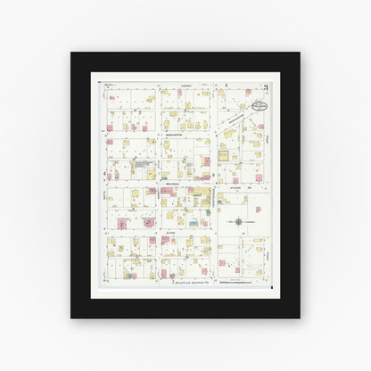 Old map wall art mockup — black gallery frame with white mat — Sanborn Fire Insurance Map from Freeburg, Saint Clair County, Illinois (1910), Sheet #0003