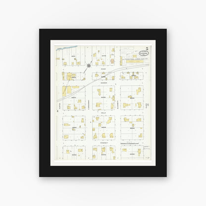 Old map wall art mockup — black gallery frame with white mat — Sanborn Fire Insurance Map from Durand, Pepin County, Wisconsin (1910), Sheet #0005