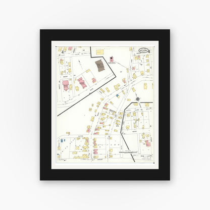 Old map wall art mockup — black gallery frame with white mat — Sanborn Fire Insurance Map from Milford, Clermont And Hamilton County, Ohio (1925), Sheet #0004