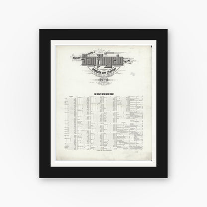Old map wall art mockup — black gallery frame with white mat — Sanborn Fire Insurance Map from San Angelo, Tom Green County, Texas (1920), Sheet #0001