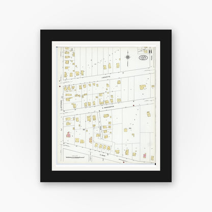 Old map wall art mockup — black gallery frame with white mat — Sanborn Fire Insurance Map from Ionia, Ionia County, Michigan (1920), Sheet #0011