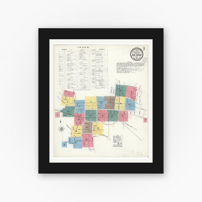 Old map wall art mockup — black gallery frame with white mat — Sanborn Fire Insurance Map from San Rafael, Marin County, California (1907) - Complete Map Set