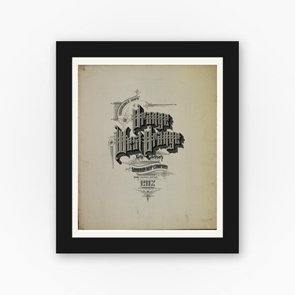 Old map wall art mockup — black gallery frame with white mat — Sanborn Fire Insurance Map from Orange, Essex County, New Jersey (1912), Sheet #0001
