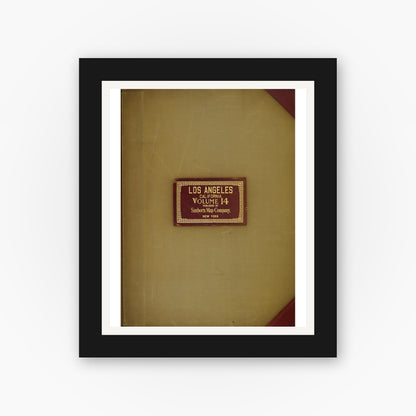 Old map wall art mockup — black gallery frame with white mat — Sanborn Fire Insurance Map from Los Angeles, Los Angeles County, California (1949), Sheet #0001