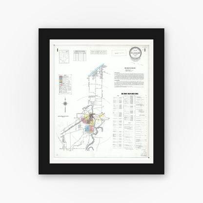 Old map wall art mockup — black gallery frame with white mat — Sanborn Fire Insurance Map from Willoughby, Lake County, Ohio (1952) - Complete Map Set