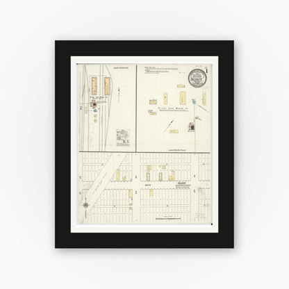 Old map wall art mockup — black gallery frame with white mat — Sanborn Fire Insurance Map from Taconite, Ltasca County, Minnesota (1909) - Complete Map Set