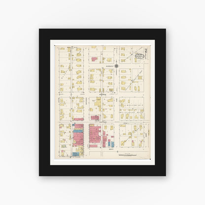 Old map wall art mockup — black gallery frame with white mat — Sanborn Fire Insurance Map from Archbold, Fulton County, Ohio (1922), Sheet #0002
