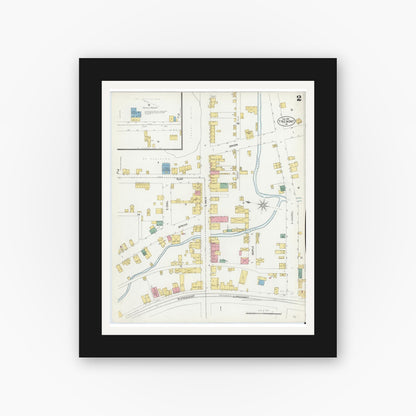 Old map wall art mockup — black gallery frame with white mat — Sanborn Fire Insurance Map from Tremont, Schuylkill County, Pennsylvania (1902), Sheet #0002