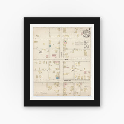 Old map wall art mockup — black gallery frame with white mat — Sanborn Fire Insurance Map from Milford, Pike County, Pennsylvania (1885) - Complete Map Set