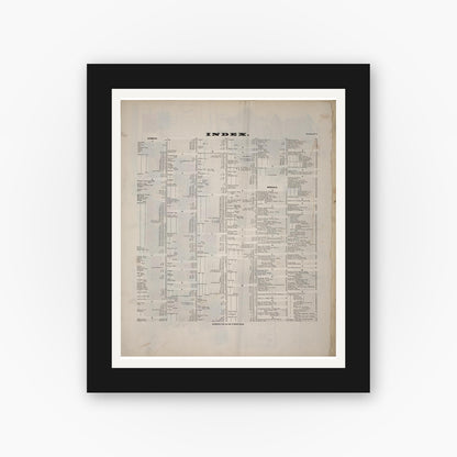 Old map wall art mockup — black gallery frame with white mat — Sanborn Fire Insurance Map from Yonkers, Westchester County, New York (1898), Sheet #0001