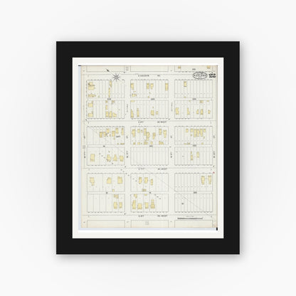 Old map wall art mockup — black gallery frame with white mat — Sanborn Fire Insurance Map from Ashland, Ashland County, Wisconsin (1895), Sheet #0022