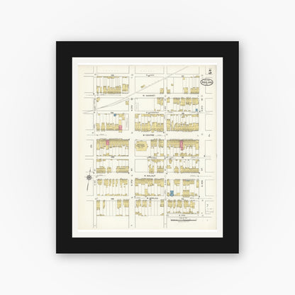 Old map wall art mockup — black gallery frame with white mat — Sanborn Fire Insurance Map from Ashland, Schuylkill County, Pennsylvania (1921), Sheet #0005