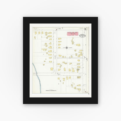 Old map wall art mockup — black gallery frame with white mat — Sanborn Fire Insurance Map from East Aurora, Erie County, New York (1912) - Complete Map Set