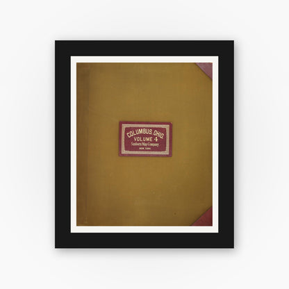 Old map wall art mockup — black gallery frame with white mat — Sanborn Fire Insurance Map from Columbus, Franklin County, Ohio (1950), Sheet #0001