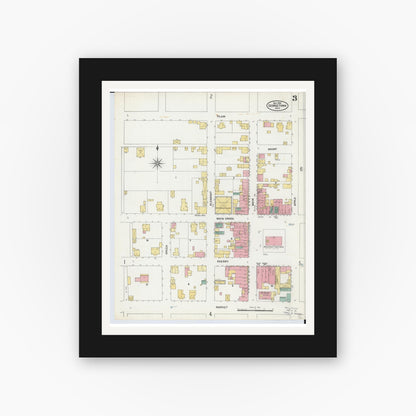 Old map wall art mockup — black gallery frame with white mat — Sanborn Fire Insurance Map from Georgetown, Brown County, Ohio (1904), Sheet #0003