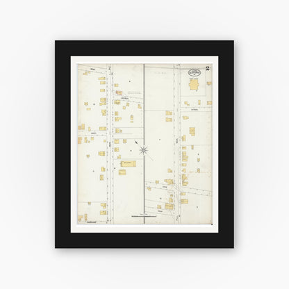 Old map wall art mockup — black gallery frame with white mat — Sanborn Fire Insurance Map from Old Forge, Luzerne County, Pennsylvania (1903), Sheet #0002