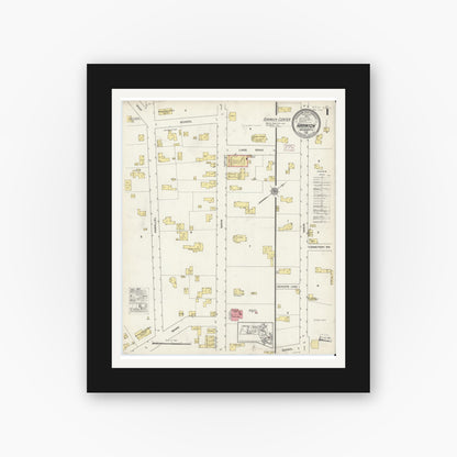 Old map wall art mockup — black gallery frame with white mat — Sanborn Fire Insurance Map from Harwich, Barnstable County, Massachusetts (1915) - Complete Map Set