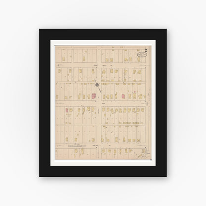 Old map wall art mockup — black gallery frame with white mat — Sanborn Fire Insurance Map from Grove City, Franklin County, Ohio (1922), Sheet #0002