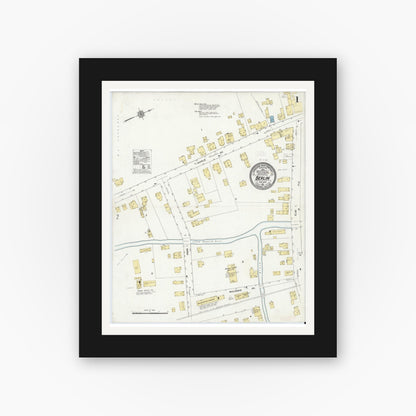 Old map wall art mockup — black gallery frame with white mat — Sanborn Fire Insurance Map from Berlin, Rensselaer County, New York (1912) - Complete Map Set