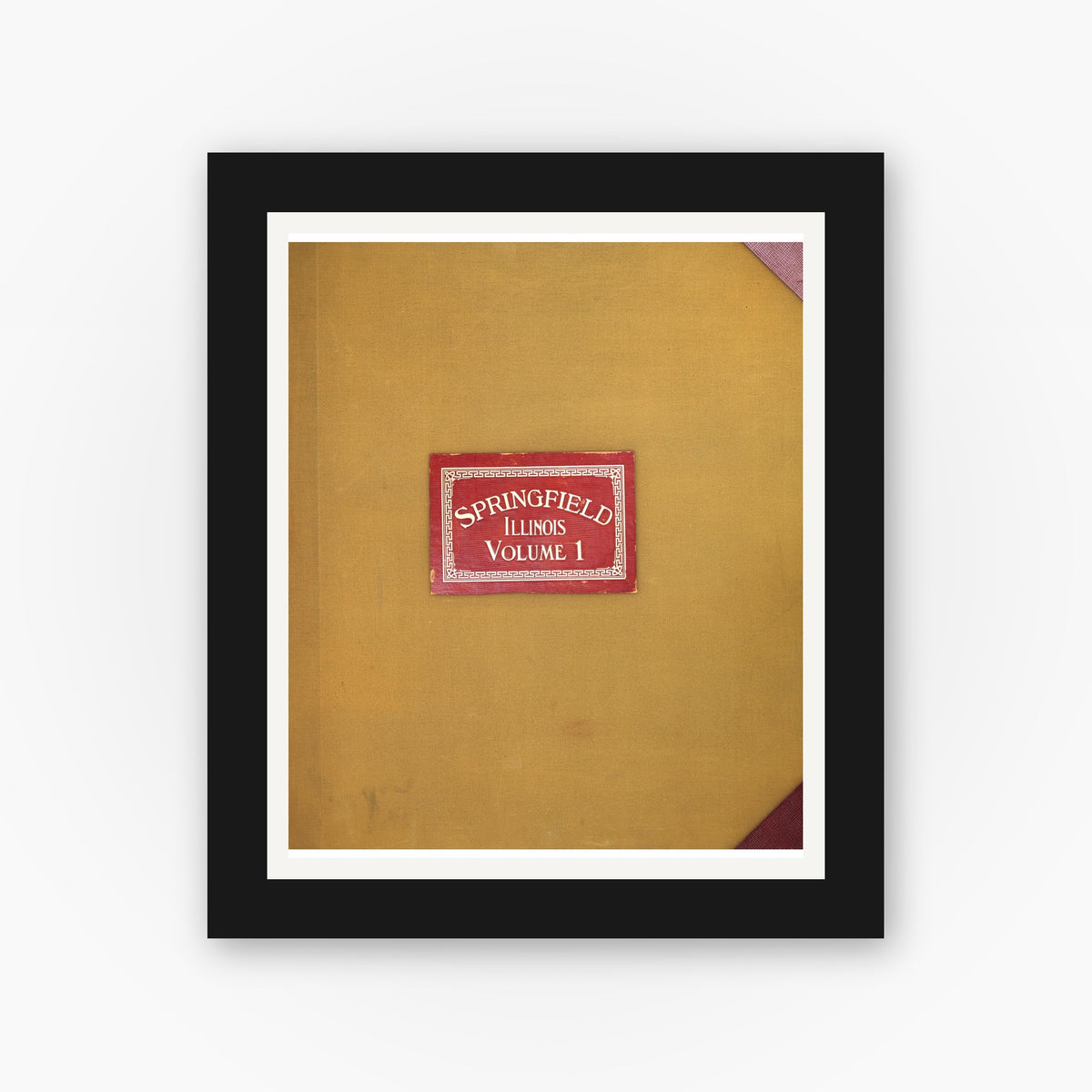Old map wall art mockup — black gallery frame with white mat — Sanborn Fire Insurance Map from Springfield, Sangamon County, Illinois (1950), Sheet #0001