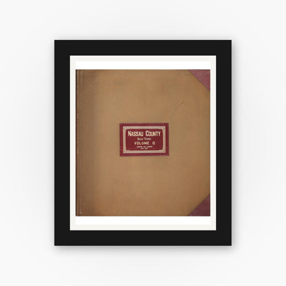 Old map wall art mockup — black gallery frame with white mat — Sanborn Fire Insurance Map from Nassau, Nassau County, New York (1951), Sheet #0001