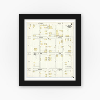 Old map wall art mockup — black gallery frame with white mat — Sanborn Fire Insurance Map from McAdoo, Schuylkill County, Pennsylvania (1912), Sheet #0005