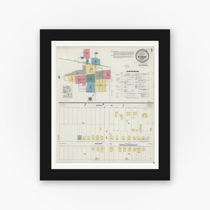 Old map wall art mockup — black gallery frame with white mat — Sanborn Fire Insurance Map from Wyoming, Luzerne County, Pennsylvania (1911) - Complete Map Set