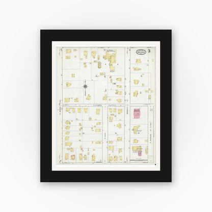 Old map wall art mockup — black gallery frame with white mat — Sanborn Fire Insurance Map from Orlando, Orange County, Florida (1919), Sheet #0003