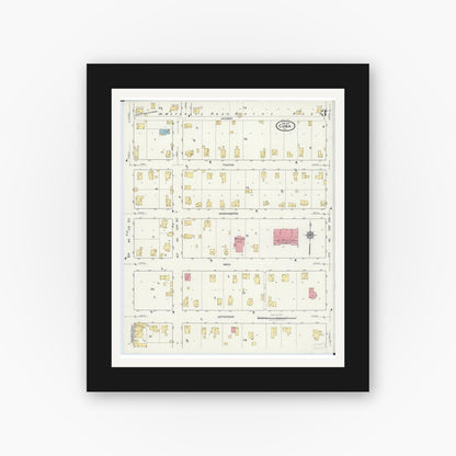Old map wall art mockup — black gallery frame with white mat — Sanborn Fire Insurance Map from Cuba, Fulton County, Illinois (1919), Sheet #0003