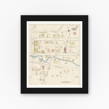 Old map wall art mockup — black gallery frame with white mat — Sanborn Fire Insurance Map from Coeburn, Wise County, Virginia (1922), Sheet #0005