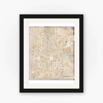 Old map wall art mockup — black gallery frame with white mat — Sanborn Fire Insurance Map from Hilo, Hawaii County, Hawaii (1957), Sheet #0019