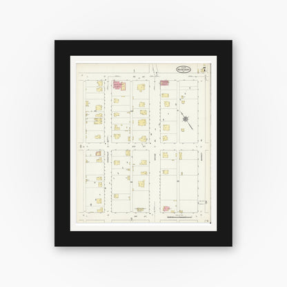 Old map wall art mockup — black gallery frame with white mat — Sanborn Fire Insurance Map from Waynesboro, Independent Cities, Virginia (1913), Sheet #0007
