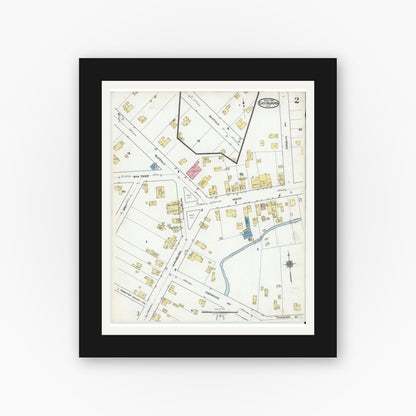 Old map wall art mockup — black gallery frame with white mat — Sanborn Fire Insurance Map from East Aurora, Erie County, New York (1920) - Complete Map Set