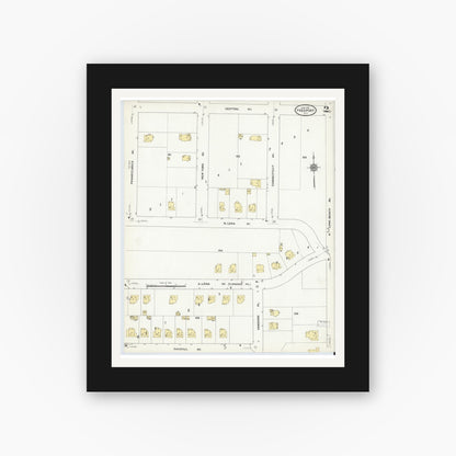 Old map wall art mockup — black gallery frame with white mat — Sanborn Fire Insurance Map from Freeport, Nassau County, New York (1910) - Complete Map Set